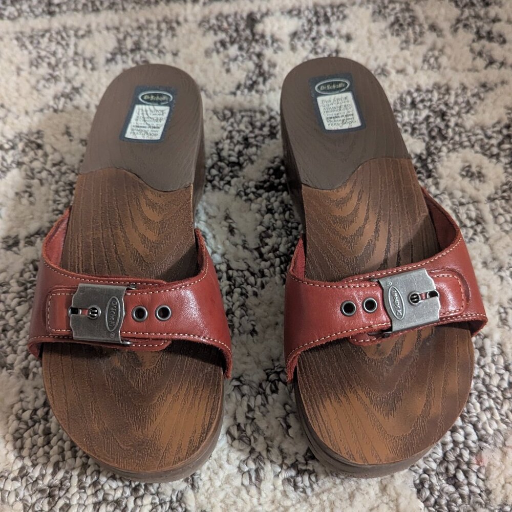 Dr. Scholls 70s throw back classic mules / sandals